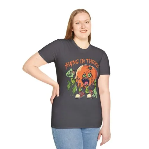 Model wearing Zombie Motivation Tee from Strange and Cozy Stylish Zombie Motivation Tee in sizes S-4XL