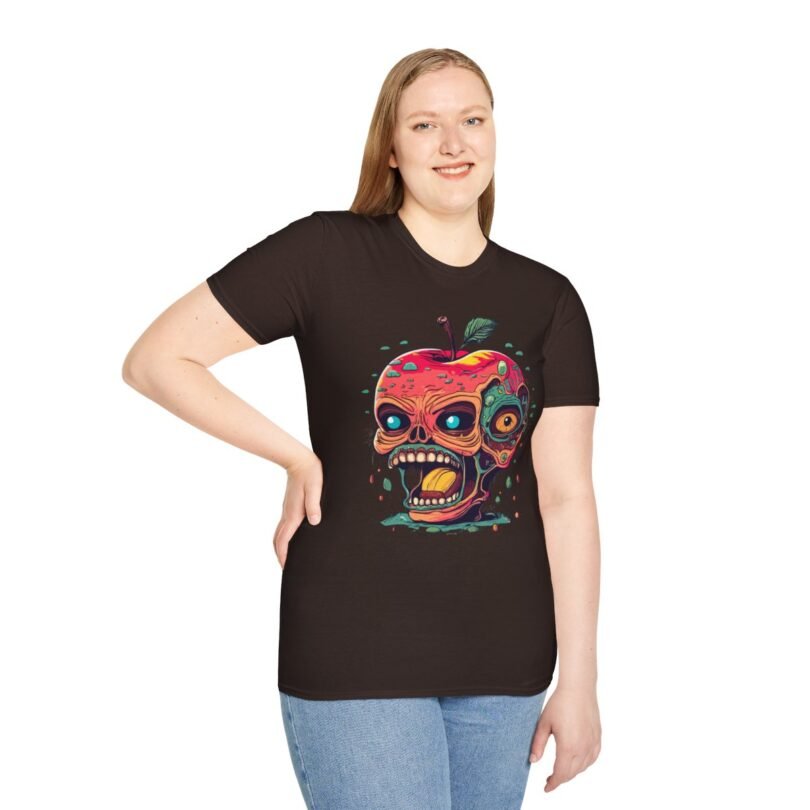 Zombie Apple Core Tee in sizes S-4XL from Strange and Cozy