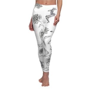 beyond yoga leggings dahlia yoga poses on white stretchy leggings