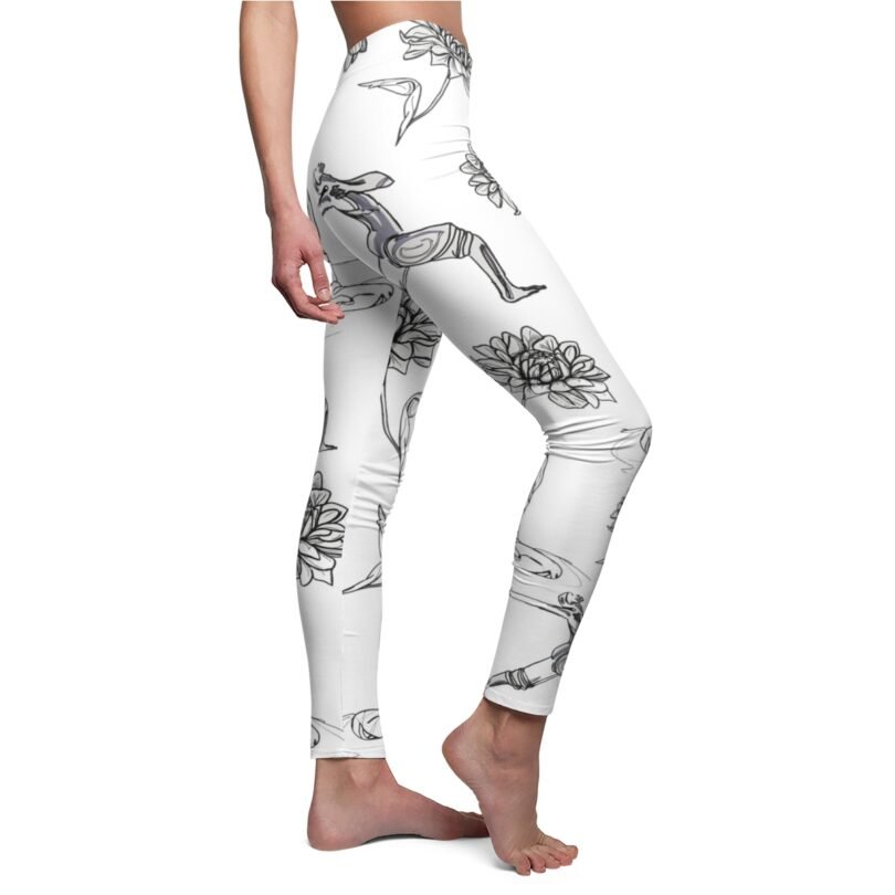 beyond yoga leggings dahlia yoga poses on white stretchy leggings