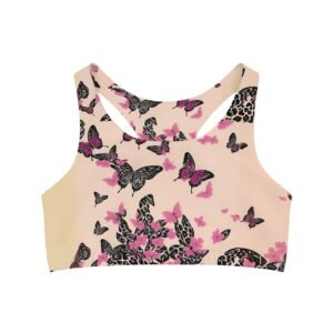 Butterfly and Leopard Sports Bra