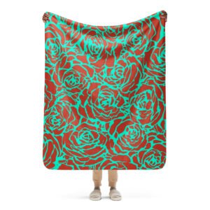 Red Hot Rose Sherpa blanket